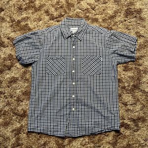 Carhartt Button Down Shirt Adult Large Short Sleeve Pocket Blue Mens